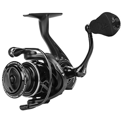KastKing Zephyr Spinning Reels – 7+1/6+1 BB – Carbon Fiber Drag – Stainless Steel Shaft – Aluminum & CNC Spool – Black/Green/Orange – Sizes 500/1000 SFS – ICE Fishing Ready Reels! - color: Standard-Black, size: 1000