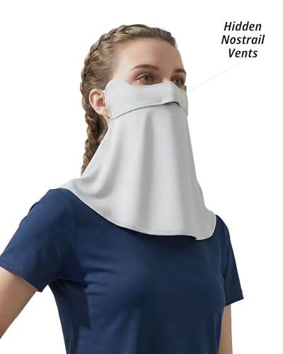 Stelle UV Protection Face Cover Breathable Cooling Neck Coverage Gaiter Scarf Summer Outdoor Activities - color: Light Grey