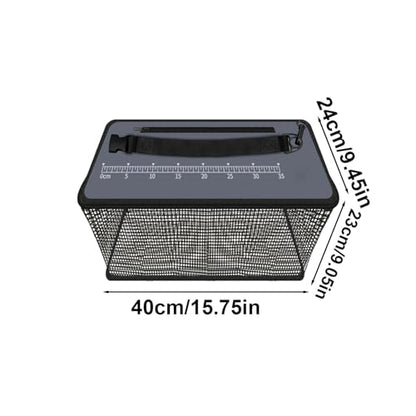 Floating Fish Basket Large Foldable Easy to Use | Fishing Net Cage for Caught Fish Keeping Minnows Shrimp Leaches Other Baits Fresh Water Saltwater