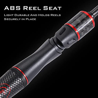 Sougayilang Fishing Rods, Spinning Rods and Casting Fishing Rods, with Full Carbon Fiber Handle, 24T Carbon Fiber 2PCS Fishing Pole for Long Casting Bass, Trout, Panfish - size: Spin-7'00''
