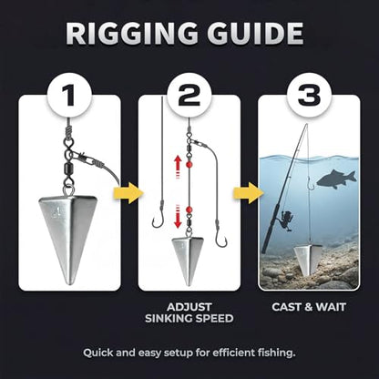 Pyramid Fishing Weights Sinkers Kits Triangle Ocean Saltwater Surf Fishing Gear Tackle Bullet Fishing Weights Sinker 2oz 3oz 4oz - color: 4Oz-6pcs