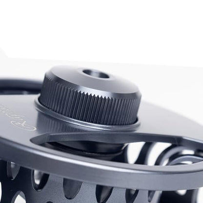 Raprance Fly Fishing Reel - CNC Aluminum Alloy, Ultra-Light, Instant Spool Change Side Button, for Freshwater/Saltwater (Matte Gunmetal Gray) - size: 7/8wt