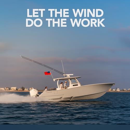 South Wind Designs Boat Rod Holder Flag Pole with Rotating Mounts - Premium Flagpole Kit with Swivel Mounts for Rocket Launcher & Fishing Boats, Fiberglass Rod, EVA Foam Base, 4th of July Decor - style: No Flag