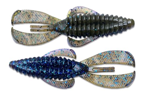 Phat Pak Baits - Swamp Monster Rage Bug Style Plastic Beaver Creature Bait Punching Bass Fishing Lure 20ct 4" - color: Bama Bug