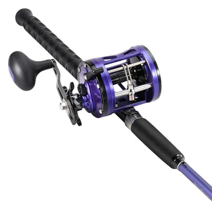 Sougayilang Trolling Fishing Rod Reel Combo - Heavy Duty Inshore/Catfish Rod with 4000 Size Reel, 2-Piece Saltwater Combo for Big Game Fish- 7'0"