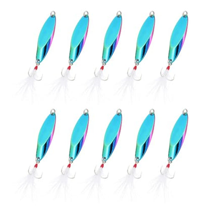 PATIKIL Fishing Spoons, Fishing Lures Casting Spoon Treble Hooks Jigs Hard Metal Spinner Baits - color: Multicolor, size: 3/4 oz