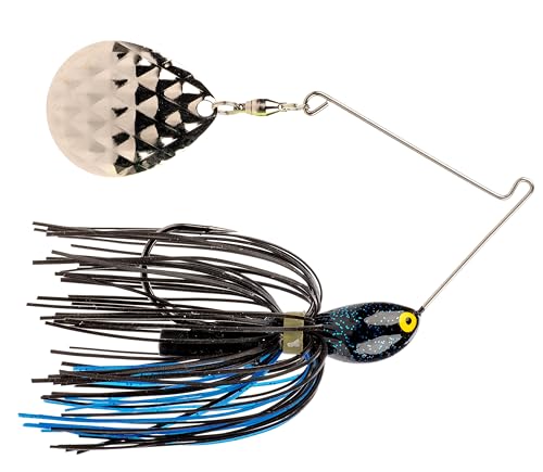 Strike King (MS716-91) Rattlin Midnight Special Spinnerbait Fishing Lure, 2 - Black/Blue, 7/16 oz, Built-in Rattle