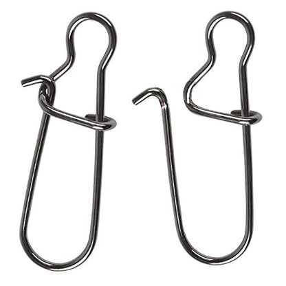 100 Pack Duo Lock Snaps Size 0-8 Black Nice Snap Swivel Solid Rings Stainless Steel Fishing Tackle Kit - Test: 26LB-220LB - size: 0#-26LB-100PCS
