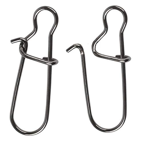 100 Pack Duo Lock Snaps Size 0-8 Black Nice Snap Swivel Solid Rings Stainless Steel Fishing Tackle Kit - Test: 26LB-220LB - size: 4#-77LB-100PCS