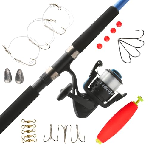 Shakespeare Spinning Reel and Fishing Rod Combo - color: Tiger Catfish Kit, size: 50 Size Reel - 9' - Medium Heavy - 2pc
