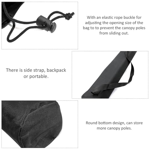 80cm Oxford Pole Storage Bag - Water proof Carrying Case with Shoulder Strap for Canopy Poles, Trekking Poles & Fishing Rods (31.5" Length, Black)‌