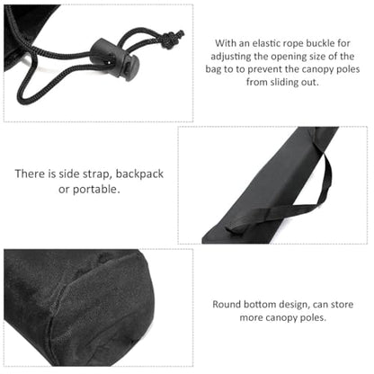80cm Oxford Pole Storage Bag - Water proof Carrying Case with Shoulder Strap for Canopy Poles, Trekking Poles & Fishing Rods (31.5" Length, Black)‌