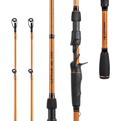 KastKing Lethal Blaze Twin-Tip Fishing Rods, IM6 Graphite Blanks Casting & Spinning Rods, 2-Piece Rod with Extra Tip, PTS Power Transition System, Ideal for Bass, Freshwater & Inshore Fishing - size: 6'8''- M (2pcs + Extra Tip), style: Cast