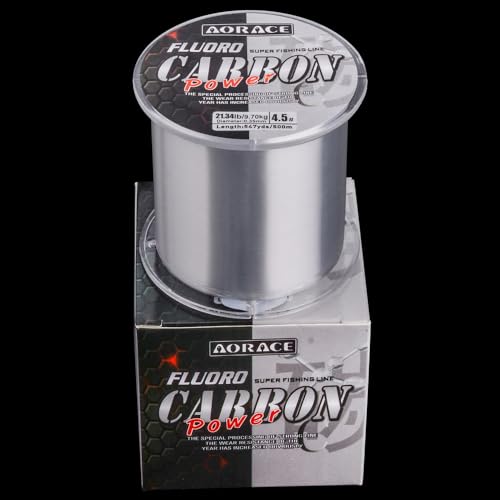 500m/547yd Transparent Fluorocarbon Fishing Line: Invisible and Strong for Saltwater and Freshwater Fishing.