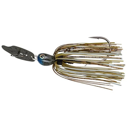 Strike King Thunder Cricket Fishing Lure, Vibrating Swim Jig, Silver Blade, 4/0 Jungle-Style Flipping Hook - color: Blue Craw, size: 3/8 oz