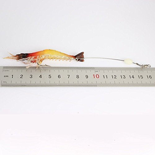 Goture Soft Shrimp Lures Fishing Saltwater Luminous Shrimp Bait Set Fishing Lures with Sharp Hooks for Freshwater Saltwater Trout Bass Salmon Crappie Walleye Pike Perch - color: 3.54in/0.21oz 12Piece