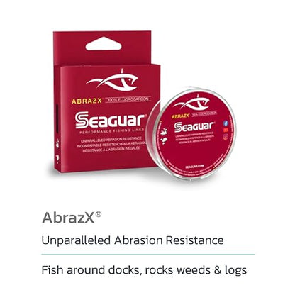 Seaguar AbrazX Freshwater Abrasion Resistant Fluorocarbon Fishing Line for Docks, Rocks, Weeds, & Logs - Multiple Sizes - style: 12lbs/1000yds