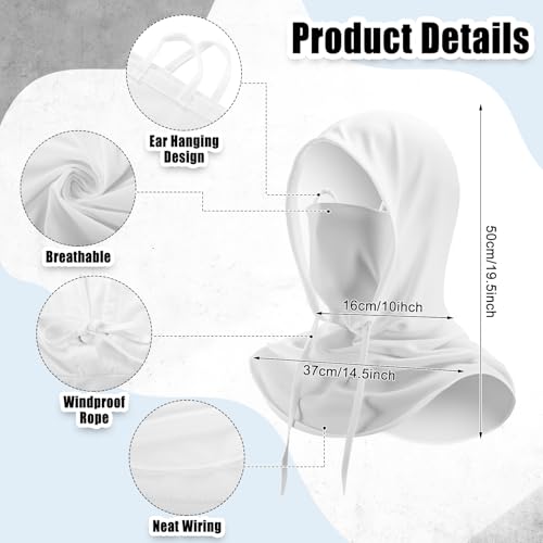 Frienda 6/9/12 Pcs Balaclava Ski Mask UV Protection Hood Breathable Full Head Mask Face Cover for Men Women Cycling Fishing - color: White