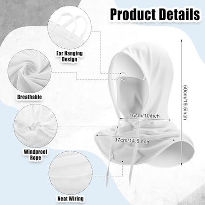 Frienda 6/9/12 Pcs Balaclava Ski Mask UV Protection Hood Breathable Full Head Mask Face Cover for Men Women Cycling Fishing - color: White