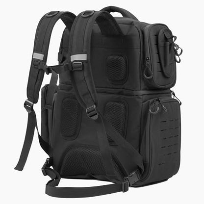 Fishing Backpack with Waterproof Zippers, Detachable waist bag, Cooler compartment – 900D Water-Resistant, Rod Holder, Charging Port, Fits 8 Tackle Boxes, 40L Large Capacity, Outdoor Gear Organizer