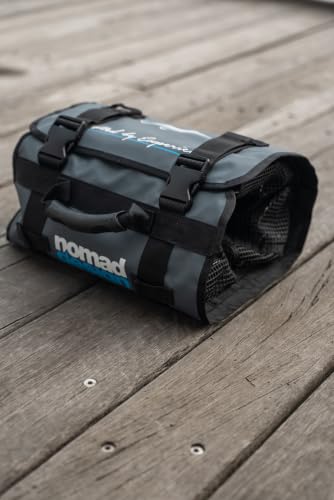 Nomad Design Lure Roll - Medium Size with 6 Pockets Respectively, Portable Waterproof Tarpaulin Fish Lure Bag - Heavy Duty PVC Window, Mesh Cleaning & Drying Tabs - size: Medium