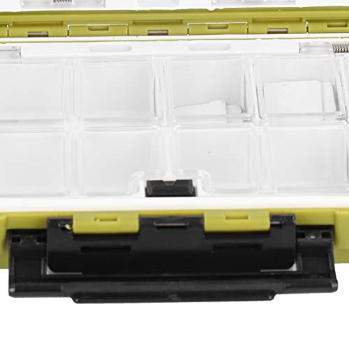 Impermeable Fishing Tackle Box, ABS Material with Rubber Seal and 18 Compartments, Portable Lure Storage Organizer for Hooks Lines Accessories