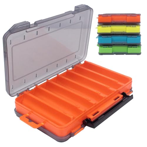 Waterproof Transparent Storage Box for Fishing Lures with Double-Sided Organiser Tool and Fishing Box - color: Green