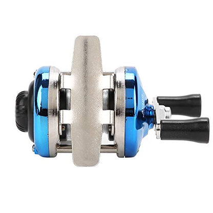 Ice Fishing Reel, Durable Metal Baitcasting Reel Blue Inline for Saltwater Freshwater Winter Anglers