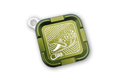 Cling Fishing Products Mag Grab® Mini – Compact Magnetic Fly Holder/Fly Patch & Organizer for Fly Fishing Vest, hat, Waders and Fishing Packs (Brown Town, Deep Green) - color: Deep Green, style: Brown Town