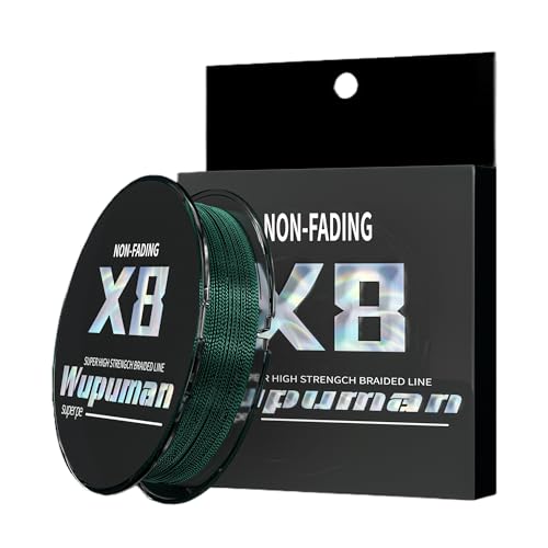 Braided Fishing Line 8 Strands (Non-Fading) Super 100% PE(LBS:6/8/10/15/20/30/40/50/60/70/80/90/100/130/150/200)(150M 300M 500M 1000M) Ocean, Lake,Parks, River Fishing - color: Moss Green, size: 25LB 1000M 1093Yards