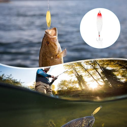 PATIKIL Fishing Spoons, Fishing Lures Casting Spoon Treble Hook Jigs Spinner Baits for Freshwater Saltwater - style: 3/4oz