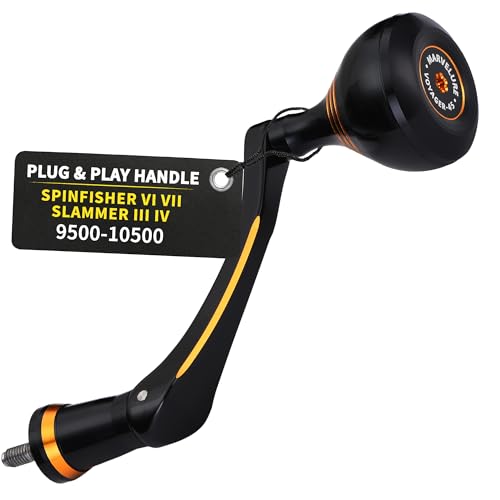 Titan Series Foldable Power Handle Compatible for Penn Spinfisher VI VII, Slammer III IV Spinning Reel (Not for Spinfisher Long Cast/V/SS) - size: For Slammer/Spinfisher 9500-10500 Thread