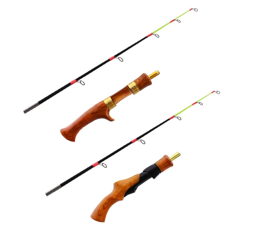 Pack of 1 62cm Portable Ice Fishing Pole - Wooden Handle Short Section Rod, Winter Outdoor Fishing Gear Fishing Rod - style: Casting Rod 1pcs