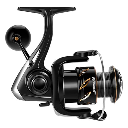 New DF Spinning Reel Saltwater Freshwater Fishing Reel Shallow Aluminum Spool, 5.2:1 Gear Ratio, Upgraded Copper Gears, Metal Handle Knob, Smooth Bearings - size: 2000, style: Deep Line Cup