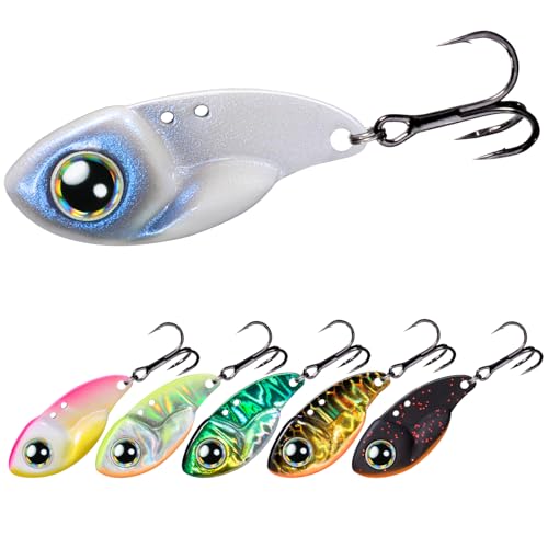 TRUSCEND Vibespinner Easy Catch Fishing Lures with BKK Hooks, Tail Spinner Baits with 4 Actions, Vibrating Swimming Flashing & Jigging for More Bites, Spoon Lures for Bass Trout Crappie Walleye Pike - color: C2-1/8oz-1"