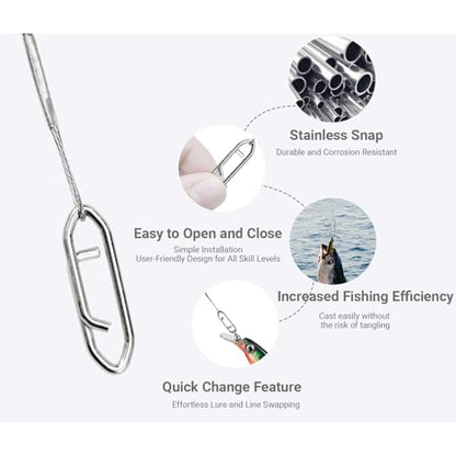 QISHUO Heavy Steel Fishing Leader Saltwater High Strength Wire Leader Line Bait Freshwater Fishing Leaders Stainless White Nickel - size: Size #5 (11.8in-60lb) 30pcs