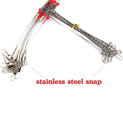 Senyu Wire Trace Leader Rig Stainless Steel 1-5 Arms Fishing Rigs with Snap,High-Strength Fishing Leaders Saltwater-Perch Rigs for Fishing - color: Arm Length 4.7inch, style: 3 Arm Leader