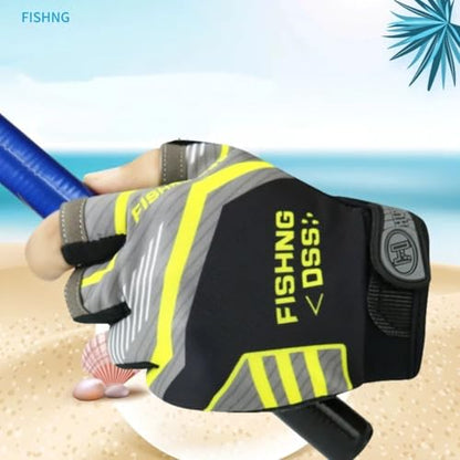Fingerless Fishing Gloves, Sun Protection Breathable Gloves for Men and Women, Lightweight Quick-Dry Gloves for Fishing, Kayaking, Hiking and Outdoor Activities - color: grey