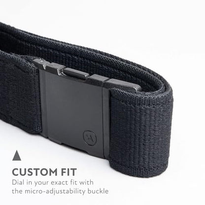 Arcade Belts A2 Unisex Adventure Belt: Heavy Duty Stretch, Metal Free Buckle - color: Atlas - Black, size: Standard (Up to 40"); 1.5" Wide
