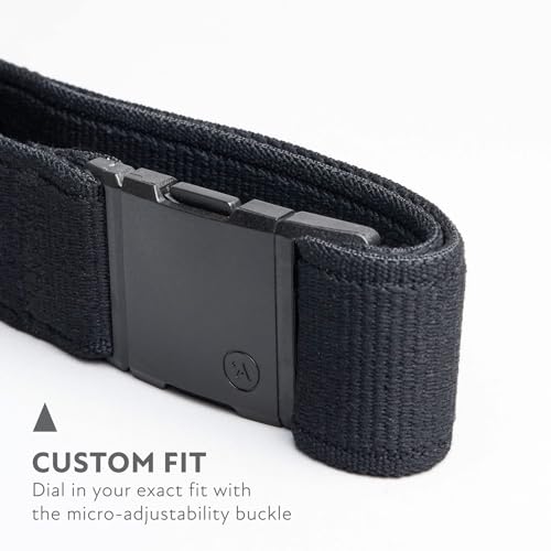 Arcade Belts A2 Unisex Adventure Belt: Heavy Duty Stretch, Metal Free Buckle - color: Atlas - Black, size: Standard (Up to 40"); 1.5" Wide