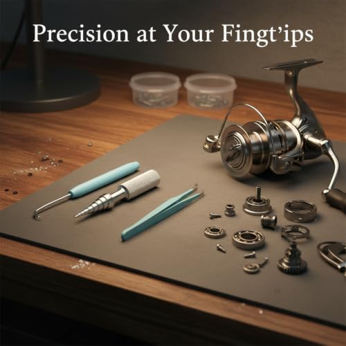 3-Piece Fishing Reel Maintenance Tool Kit - Metal Bearing Remover & Gear Service Set for Spinning and Baitcasting Reels - color: Silver