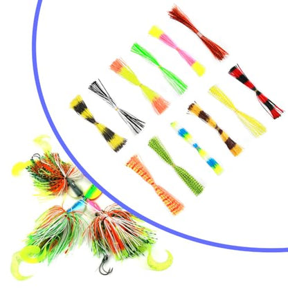 Joyzan Fishing Lures Skirt,Silicone Jig Skirts Replacement Spinnerbait Bait | 600 Strands Buzzbaits Squid Jigs Spinner DIY Fly Legs Tying Material Craw Trailers Bass Casting Spoon Blade Accessories