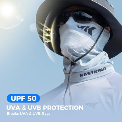 KastKing Ultimate Angler Neck Gaiter, UPF 50 Sun Mask, Sun Gaiters for Men & Women, Hydrocool Technology, Fishing, Hiking - color: A: Finesse Collection (Size: 19"x9.5")