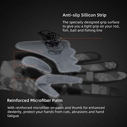 RUNCL Fishing Gloves Winter Warm RAGUEL, Touchscreen Outdoor Fishing Gloves, Neoprene 3 Cut Fingers Cycling Gloves, Convertible Windproof for Men Women Ice Fishing Photography Kayaking