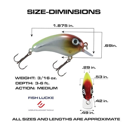 Crappie Magic Crankbait (2 Inch Crappie Lure) Made in the USA - color: Clown