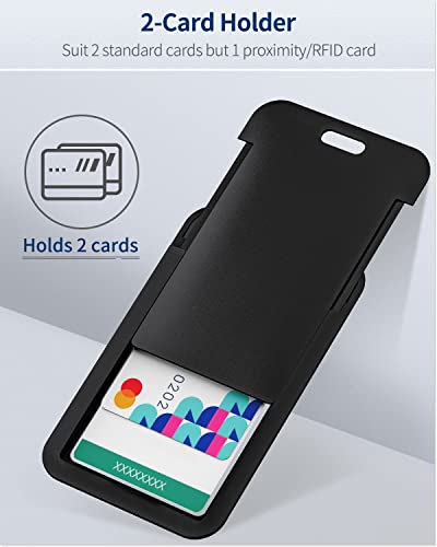 Uniclife 3 Pack Sliding Vertical Badge Holders for Office School IDs | Hard black sliding vertical case with clear window protects ID, credit, proximity key cards and drivers licenses. - color: Black, size: 3 Pack