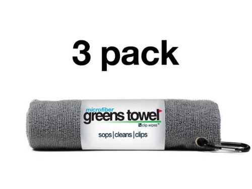 Silver 3 Pack Golf Towel Set for Golf Bags with Clip, Plush Microfiber Nap Fabric, 16x16, The Original (Sterling Silver) - color: Sterling Silver
