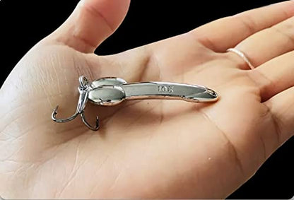 5 Pieces Fishing Spoons Lure for Trout Bass Salmon,Fishing Treble Hooks Spinning Lures,Hard Metal Zinc Alloy Fishing Hooks,Fishing Tackles Spoon Spinner Baits kit for Freshwater Saltwat - size: 0.35OZ