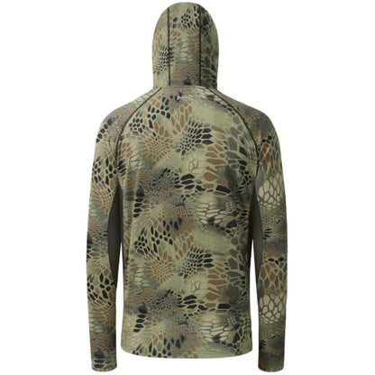 BASSDASH Men's UPF 50+ Camo Long Sleeve Hunting Fishing Hoodie Shirt - color: Python Camo, size: XX-Large