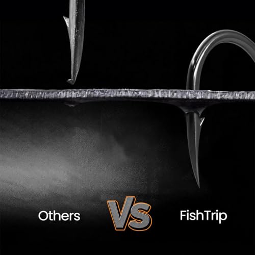 FishTrip Octopus Baitholder Fishing Hooks, 50/100pcs Bait Holder Hook Sharp Double Barbed High Carbon Steel Offset Circle Hooks Live Bait Fish Hooks for Freshwater Saltwater Size 8-5/0 - size: 5#_50pcs
